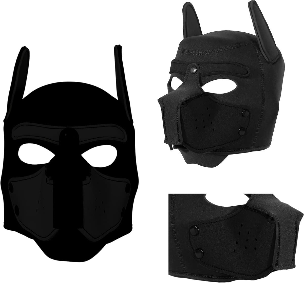 Honden Masker - Zwart - Puppy Play - BDSM Roleplay & Cosplay - Unisex - Sex Speeltjes Toys - Erotiek - Bondage Masker - OneSize — afbeelding 1