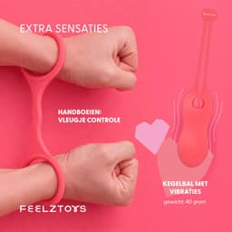 Erotische Geschenkset - Seksspeeltje - Koppels - Erotiek - Masturbator Sleeve - Oogmasker - Vinger Vibrator - Dobbelstenen - Handboeien - Vibrerende Kegelballen - Unisex - Roze - FeelzToys - You & Me — thumbnail 4