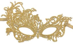 Sierlijk oogmasker met strass steentjes - Kant - Goudkleurig - One-size — thumbnail 1