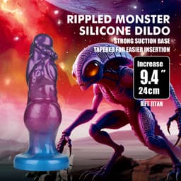 Power Monsters - Rift Titan - Opblaasbare Monster Dildo - 24 cm - Paars/Blauw — thumbnail 5
