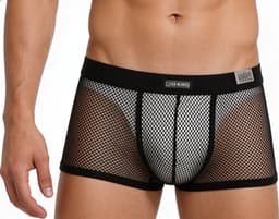 Transparante boxershort - Erotische heren ondergoed - Zwart - Visnet — thumbnail 2