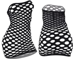 Visnet jurkje - Sexy dress - Jurk doorschijnend - Lingerie - Mesh - Erotisch jurkje - Doorschijnende jurk - Nachtjurkje - Strapless dress - Rave outfit - Elastisch Jurkje - One size - Zwart - Jonyx — thumbnail 3