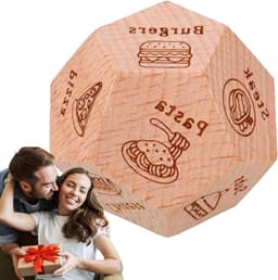 Dobbelspel Liefde - Keuze Maaltijden - Romantisch Avond - Voedselbeslisser - 3 cm - Houtkleur — thumbnail 1