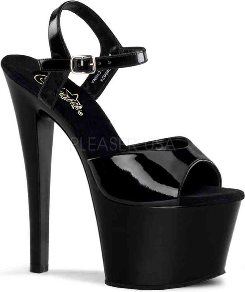 Pleaser - SKY-309 Sandaal met enkelband, Paaldans schoenen - Paaldans schoenen - 44 Shoes - Zwart — afbeelding 1