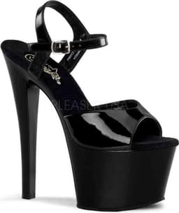 Pleaser - SKY-309 Sandaal met enkelband, Paaldans schoenen - Paaldans schoenen - 44 Shoes - Zwart — thumbnail 1