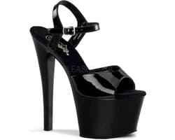 Pleaser - SKY-309 Sandaal met enkelband, Paaldans schoenen - Paaldans schoenen - 44 Shoes - Zwart