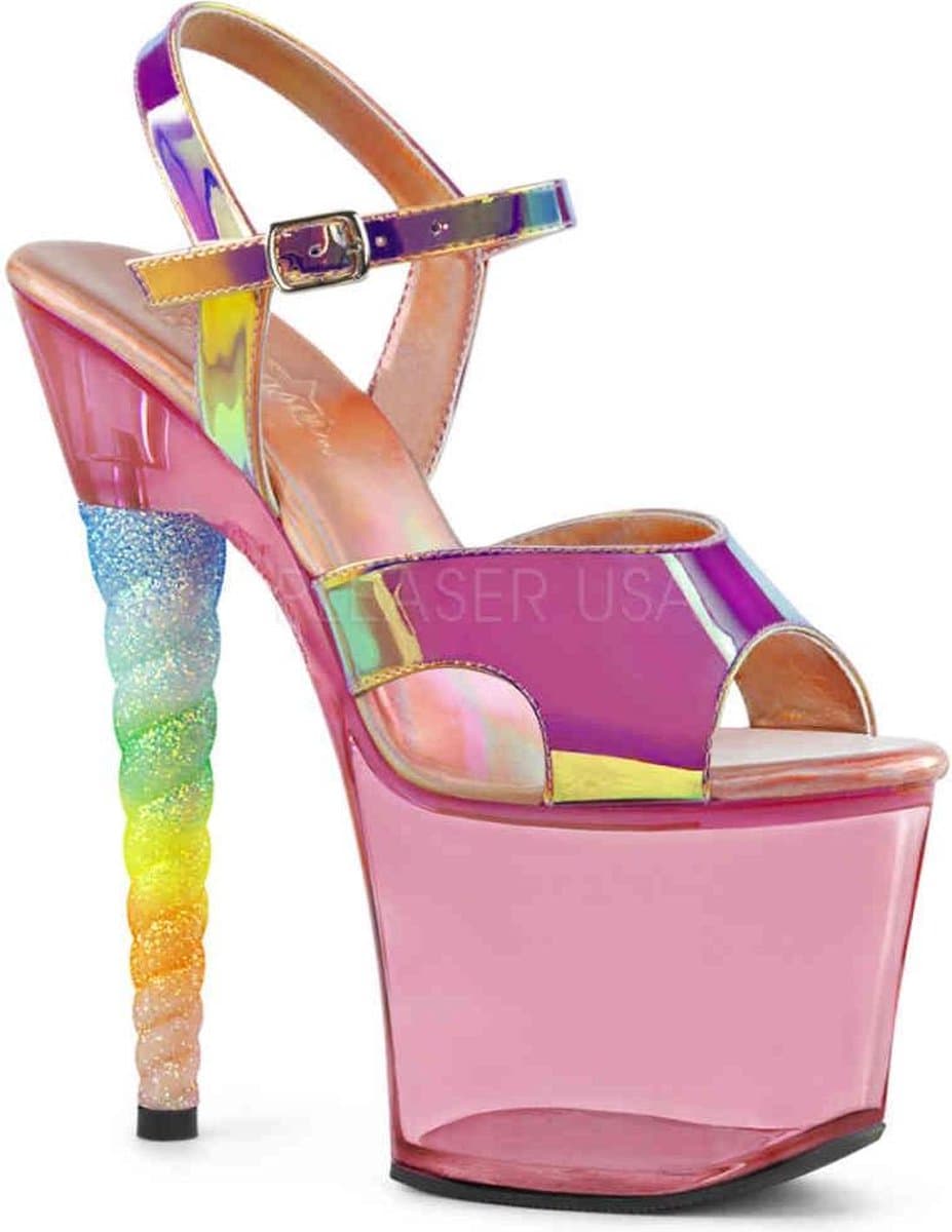 Pleaser - UNICORN711T Sandaal met enkelband, Paaldans schoenen - Paaldans schoenen - 39 Shoes - Roze — afbeelding 1