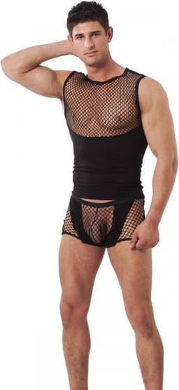 Amorable - Sexy Herenshirt - Fetish Party - Visnet details - maat M/L — thumbnail 1