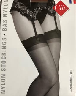 Clio Kousen - Jarretel Kousen - Kousen - Glad Boord - 100% Nylon - 15 Den. - T6 - XXL - Zwart — thumbnail 3