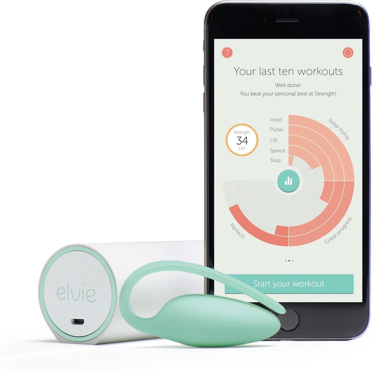 Elvie Trainer - Bekkenbodemtrainer Postnataal herstel - Anti Incontinentie Bekkenbodem - met App Bediening — afbeelding 1