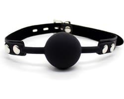 Banoch - Ball gag siliconen met verstelbare band - Zwart - Bal ∅ 4 cm
