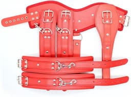 Banoch | Collar Bondage body Harness Red/6 - rood pu leer vrouwen harnas - bdsm — thumbnail 5