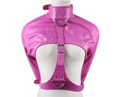 Banoch - Open Breast Straight Jacket Pink - pu leer dwangbuis bondage - Roze