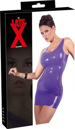 LateX – Latex Mini Jurk met  Pasvorm  en Opvallend Maat L – Paars — thumbnail 4