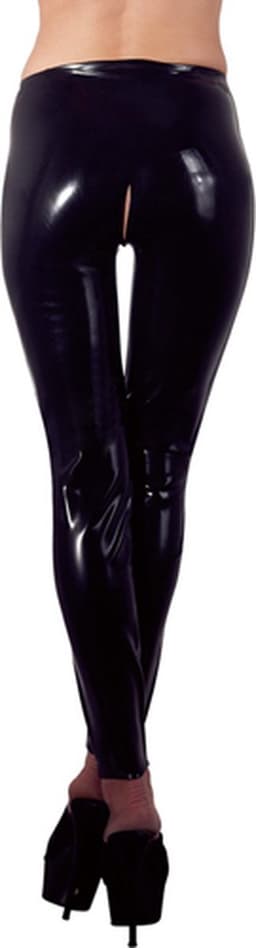 LateX – Latex Legging met Strakke Pasvorm en Open Kruis Gemakkelijk te Combineren met Fetish Accessoire Maat XL - Zwart — thumbnail 4