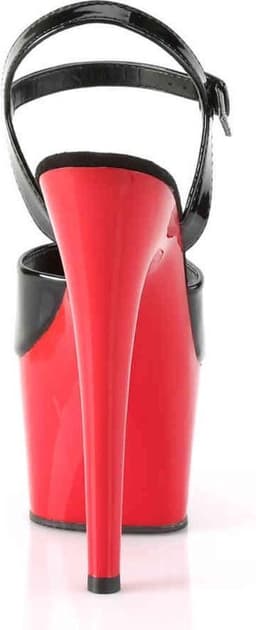Pleaser - ADORE-709 Sandaal met enkelband, Paaldans schoenen - Paaldans schoenen - 41 Shoes - Zwart/Rood — thumbnail 4