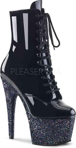 Pleaser - ADORE-1020G Plateau Laarzen, Paaldans schoenen - Paaldans schoenen - 41 Shoes - Zwart — thumbnail 1