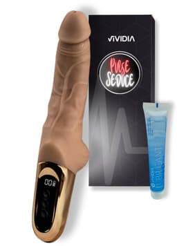VIVIDIA PulseSeduce – Vibrerende Dildo – Handheld Vibrator met 10 Vibratiestanden & 10 Pulsaties – 100 Combinaties – USB-C Oplaadbaar – Inclusief Glijmiddel Sample — thumbnail 1
