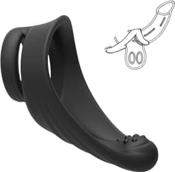 VIVIDIA Silicone Cockring – Penis Ring – Erectie Versterker – Hardere & Langdurige Erecties met Ultra Comfort - Perineum stimulatie – Sex Toy voor Mannen – Zwart — thumbnail 1