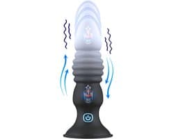 Blackdoor Collection - Stotende Dildo - Stotende Vibrator met zuignap - 7 Vibratie en 7 Stotende standen - Met afstandsbediening - Zwart