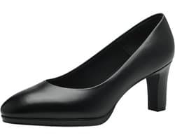 Dames Pumps met Blokhak - Elegante Leren Zomer Schoenen