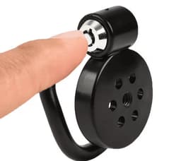 Mini peniskooi - Mini chastity - Zwart - kuisheidskooi - sub - kinky - kathether - 5 maat ringen - sleutels - bdsm — thumbnail 2
