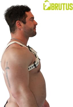 BRUTUS Vegan Bulldog Harness White-White S/M — thumbnail 3