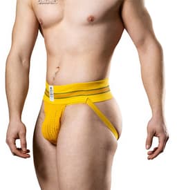MM Sports The Original No. 10 Swimmer/Jogger Jockstrap 3 inch Yellow - MAAT L - Heren Ondergoed - Jockstrap voor Man - Mannen Jock — thumbnail 5