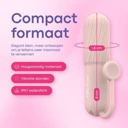 Pure Pleasure® Vibrators voor Vrouwen - Mini Bullet Vibrator - App & 3 Opzetstukken – Clitoris Stimulator – 10 Vibratiestanden – Oplaadbaar – Waterdicht – Roze – Compact Formaat — thumbnail 2