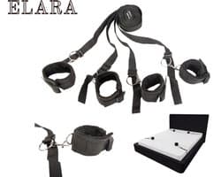 Elara BDSM Bondage Set Bedboeien - Verstelbare - Zacht Pluche - Bed Bondage Set voor Onder het Bed Door