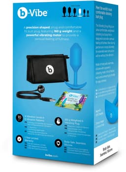B-Vibe - Vibrerende Snug Plug 3 (L) Blauw — thumbnail 2