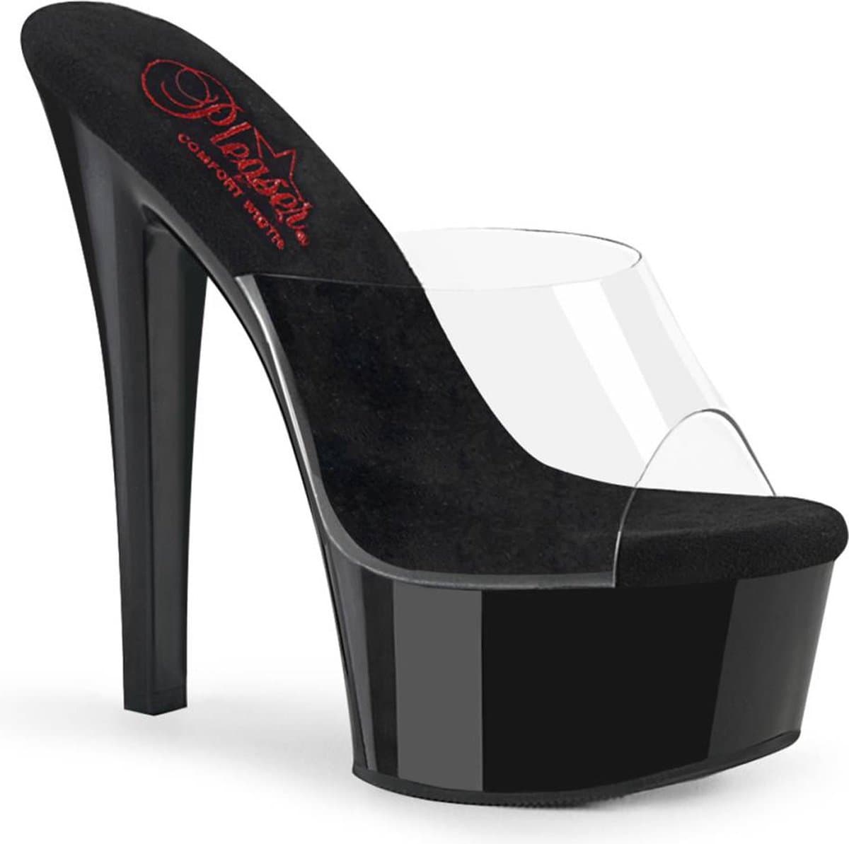Pleaser - GLEAM601 Muiltjes met hak - US 8 - 38 Shoes - Zwart/Zwart — afbeelding 1