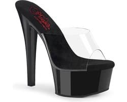 Pleaser - GLEAM601 Muiltjes met hak - US 8 - 38 Shoes - Zwart/Zwart