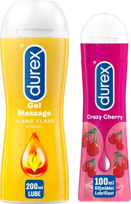 Durex - 2 Glijmiddelen Waterbasis - Play Massage 2/1 Sensitive 200ML - Crazy Cherry 100ML — thumbnail 1