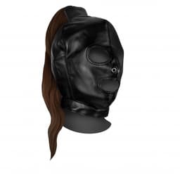 Mask met Blonde Ponytail - Zwart — thumbnail 1