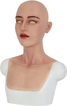 Siliconen Masker-Vrouwenmasker- Masker- Gezichtsmasker-Cosplay-Transgender-Travestie- Gezicht-Crossdresser — thumbnail 3