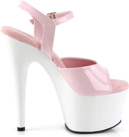 Pleaser - ADORE709 Sandaal met enkelband, Paaldans schoenen - US 11 - 41 Shoes - Roze/Wit — thumbnail 4