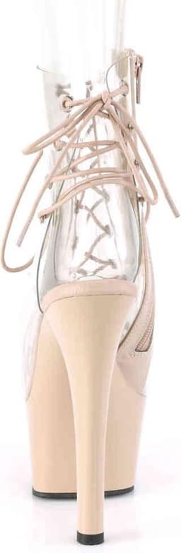 Pleaser - ASPIRE60030 Plateau Laarzen, Paaldans schoenen - Paaldans schoenen - 35 Shoes - Creme/Transparant — thumbnail 4