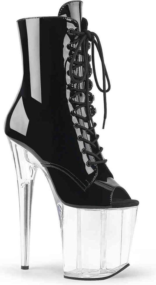 Pleaser - FLAMINGO-1021 Plateau Laarzen, Paaldans schoenen - Paaldans schoenen - 39 Shoes - Zwart — afbeelding 1