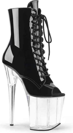 Pleaser - FLAMINGO-1021 Plateau Laarzen, Paaldans schoenen - Paaldans schoenen - 39 Shoes - Zwart — thumbnail 1
