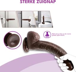 JustFun Dildo XXL - 28 CM - Sex Toys voor Mannen & Vrouwen - BBC - Realistische Dildo met Zuignap - Bruin — thumbnail 3