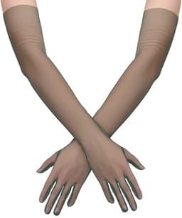 Jhubers Goods - Lange stretchy handschoenen - transparant - mesh - Halloween Cosplay - Groen - Vrouwen - Ellebooglengte - Tule - Opera bruids douche prom - Kostuum - Geschikt voor 27.6inch - Stretchy - Handschoenen - Groen. — thumbnail 5