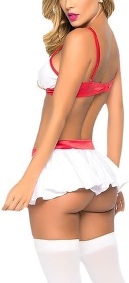 3 Delige Dokter kostuum - Sexy verpleegster pakje plus stockings - Cosplay & Roleplay - Verpleegster pakje - Rollenspel - Dames - sexy lingerie - one size -LOUZIR — thumbnail 5