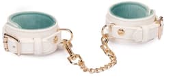 Liebe Seele - Boudoir Amor - Vegan Lederen handboeien - Wit met Gouden Hardware — thumbnail 1