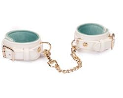 Liebe Seele - Boudoir Amor - Vegan Lederen handboeien - Wit met Gouden Hardware