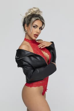 Christine - Open Crotch Body Eleonora - Rood — thumbnail 4