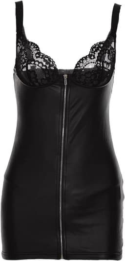 Sexy jurk met rits aan de voorkant voor dames, lingerie, clubwear, mini-jurk met bodycon kanten bh-jurk — thumbnail 2
