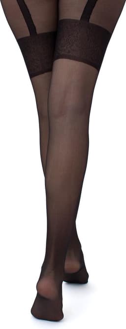 GIULIA Panty - Intimo Noir 20 - Open Kruis Panty - Suspender Panty - Ingebreid Boord - Platte Naden - Versterkte Teen - 20 Den - Medium - Zwart — thumbnail 3