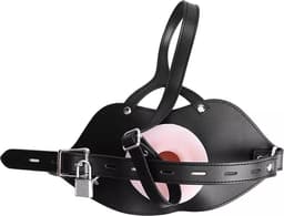 One2Play - Verstelbare siliconen mond gag vagina - Realistische pussy face - Open Mond plug - Deepthroat - BDSM — thumbnail 3