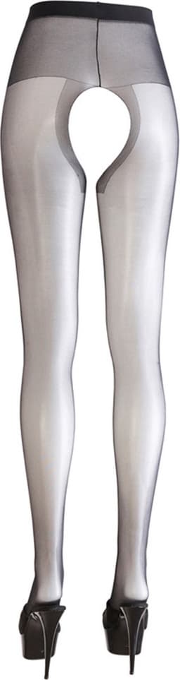 Cottelli Collection – Open Kruis Panty met Versterkte Taille Band voor een Sensuele Uitdaging – Maat XS – Zwart — thumbnail 1